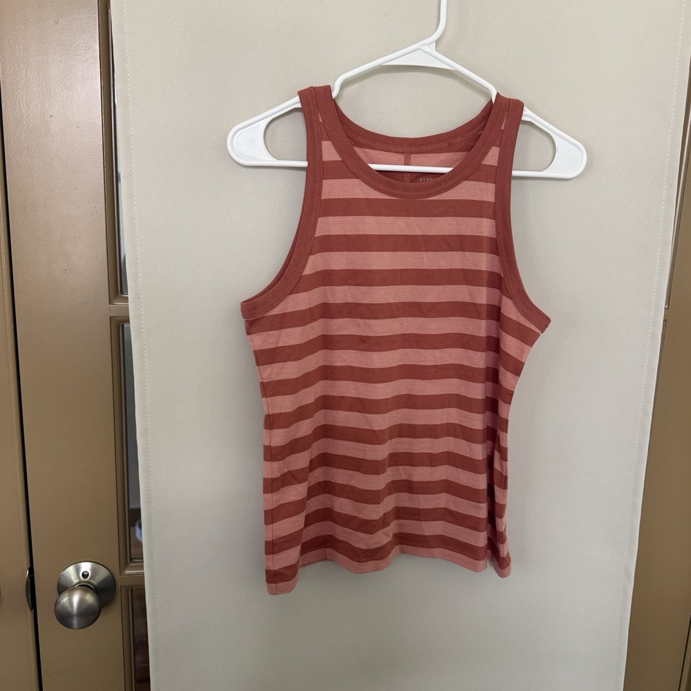 Everlane Womens Small Pink Striped Tank Top Organic‎ Cotton Shirt